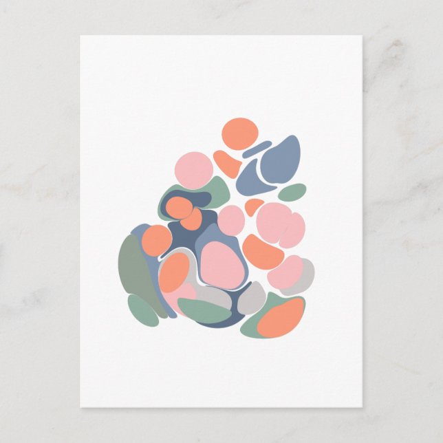 Modern Abstract Organic Shapes Art in Earthy Colou Postcard (Front)