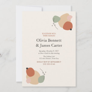 Modern Abstract Organic Shapes Wedding Invite