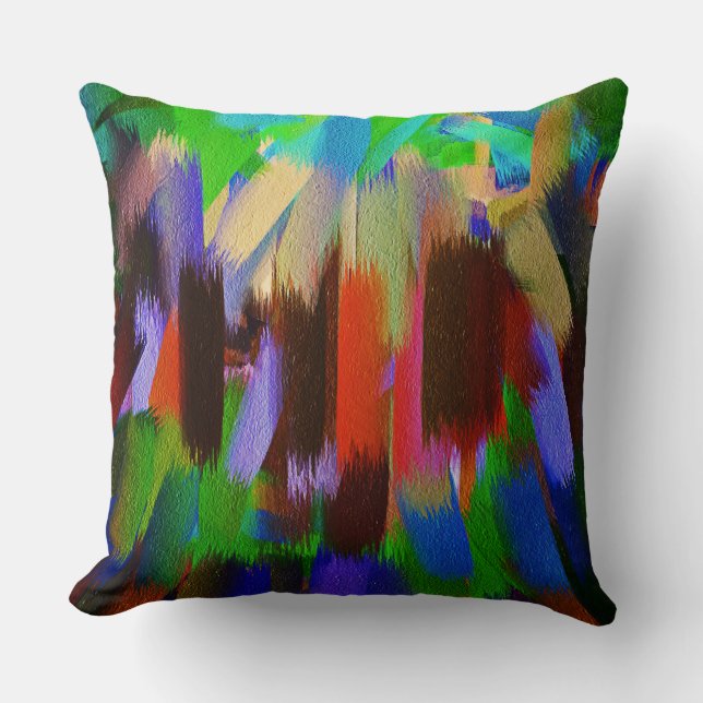Modern Abstract Paint Colour Brush Stroke #3 Cushion (Front)