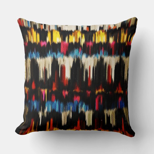 Modern Abstract Paint Colour Brush Stroke Cushion (Front)