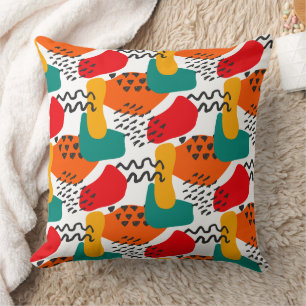 Modern Abstract Paint Strokes Pattern Cushion