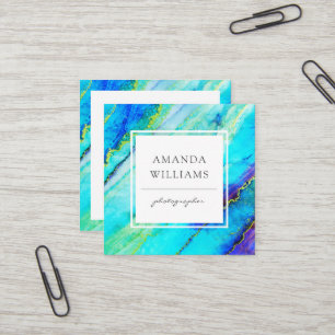 Modern Abstract Painted Pattern Square Business Card