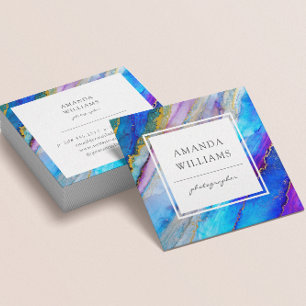 Modern Abstract Painted Pattern Square Business Card