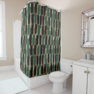 Modern Abstract Painted Stripe Shower Curtain