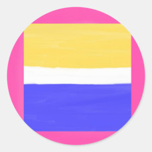 modern abstract painting classic round sticker