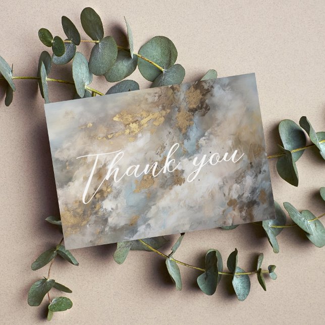 Modern Abstract Painting Funeral Memorial Thank You Card (Creator Uploaded)