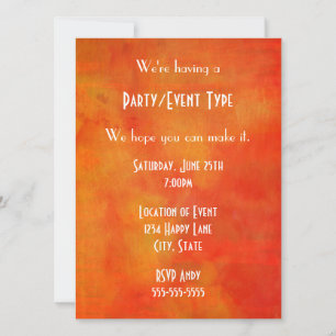 Modern Abstract Painting in Orange Generic Party Invitation