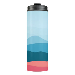 Modern Abstract Pastel Blue Pink Mountains Thermal Tumbler