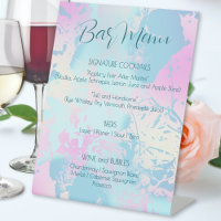 Modern Abstract Pastel Wedding Bar Menu