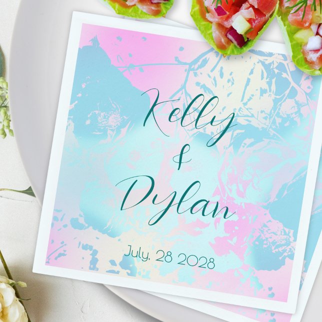Modern Abstract Pastel Wedding Cocktail Napkin (Creator Uploaded)
