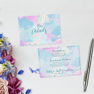 Modern Abstract Pastel Wedding  Enclosure Card