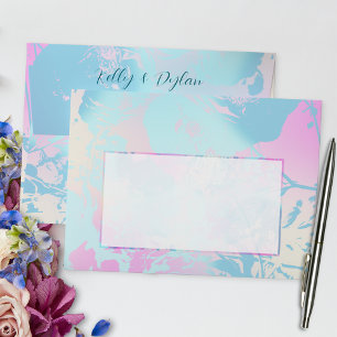 Modern Abstract Pastel Wedding Envelope