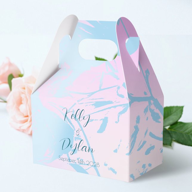 Modern Abstract Pastel Wedding Favour Box (Creator Uploaded)