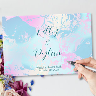 Modern Abstract Pastel Wedding Guest Book