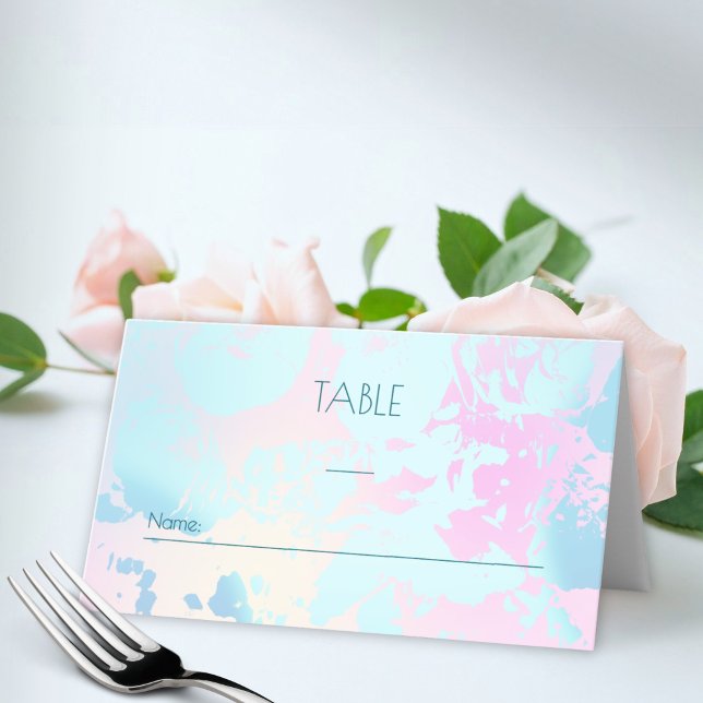 Modern Abstract Pastel Wedding  Place Card (Creator Uploaded)