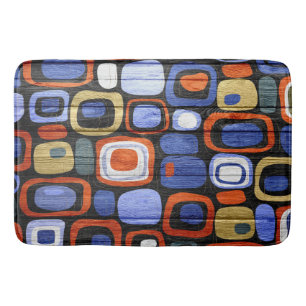 Modern Abstract Pastel Wood Look Bath Mat