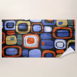 Modern Abstract Pastel Wood Look Beach Towel