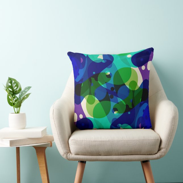 Modern abstract pattern blue cushion (Chair)