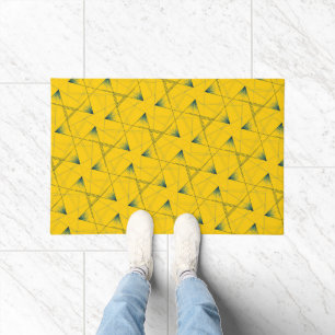 Modern Abstract Pattern Decorative Cool Yellow Doormat
