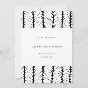Modern Abstract Pattern Graphic Black White  Save The Date