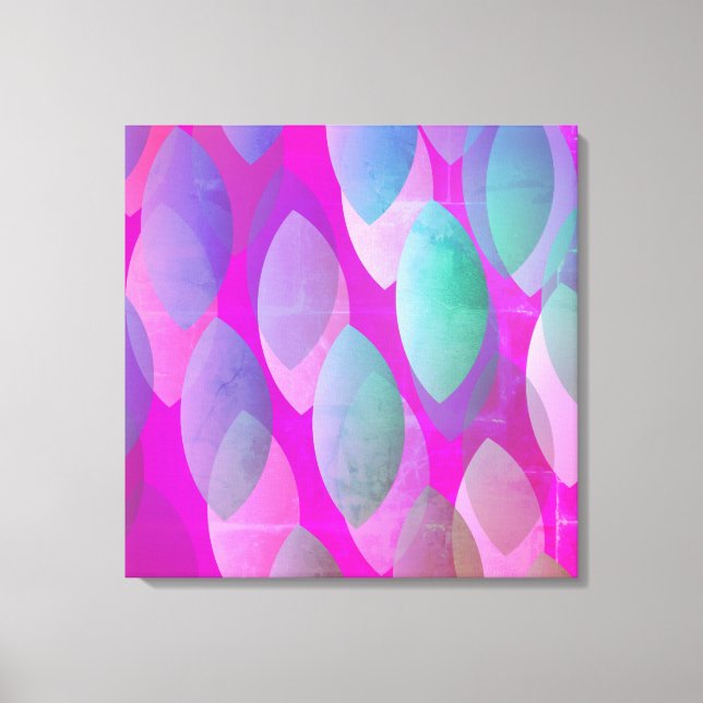 Modern Abstract Pattern | Magenta Purple Pink Teal Canvas Print (Front)
