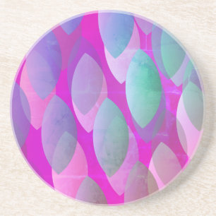 Modern Abstract Pattern Magenta Purple Pink Teal Coaster