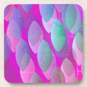 Modern Abstract Pattern Magenta Purple Pink Teal Coaster