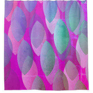 Modern Abstract Pattern | Magenta Purple Pink Teal Shower Curtain