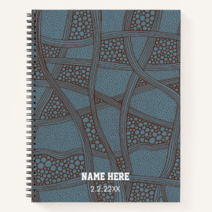 Modern Abstract Pattern script Custom Name Notebook