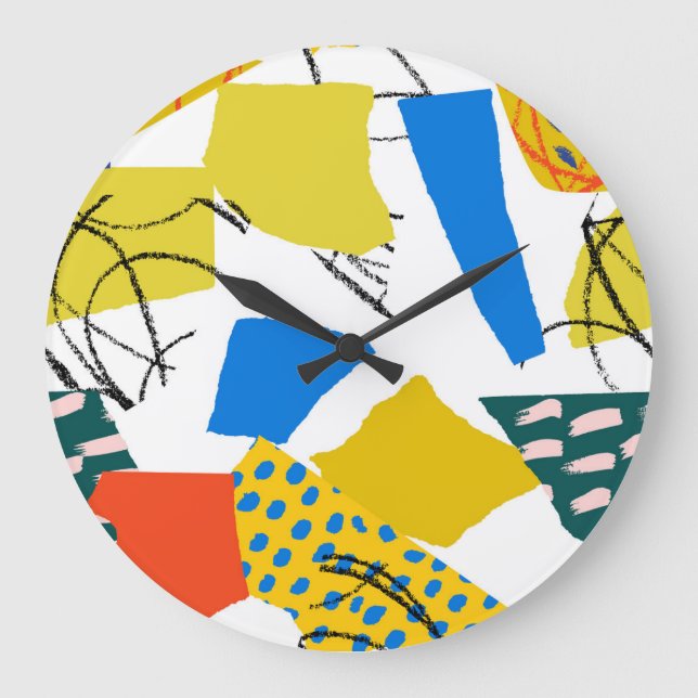 Modern Abstract Pattern with Shapes. Large Clock (Front)