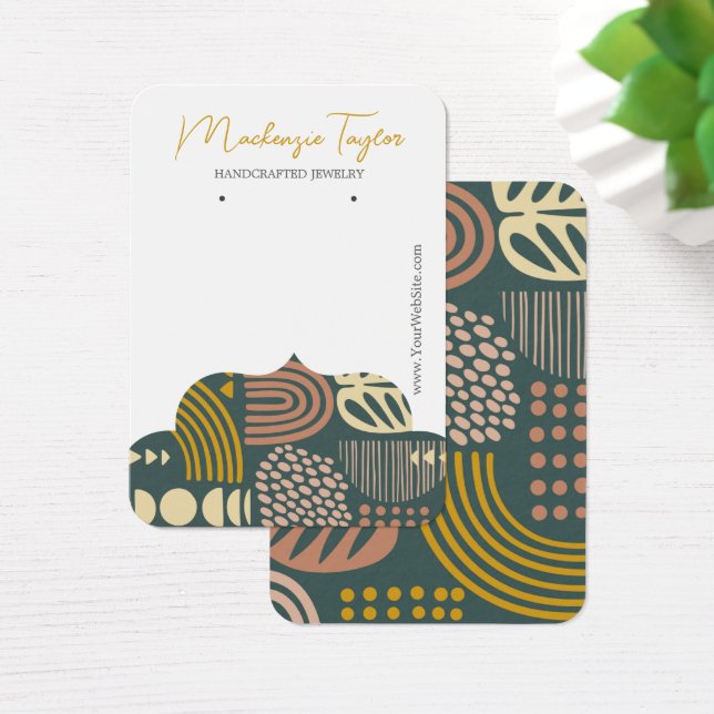 Modern Abstract Personalised Earring Display Card (Desk)
