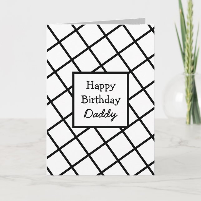 Modern Abstract Personalised Happy Birthday Daddy Card (Front)