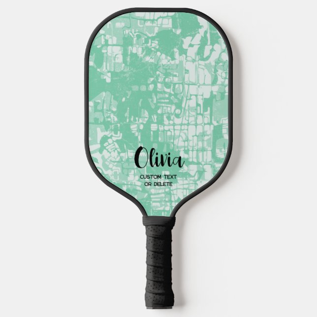 Modern Abstract Personalised Name Pickleball Paddl Paddle (Front)