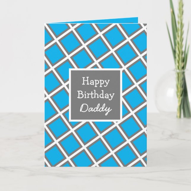 Modern Abstract Personalized Happy Birthday Daddy Card (Front)