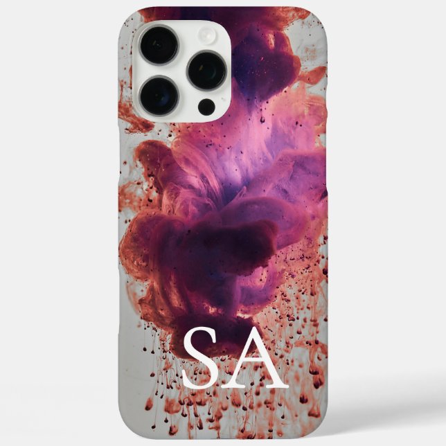 Modern Abstract Phone Case with Initials & Name (Back)