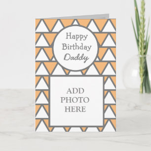 Modern Abstract Photo Card Happy Birthday Daddy