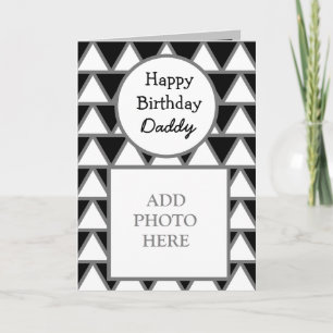 Modern Abstract Photo Card Happy Birthday Daddy