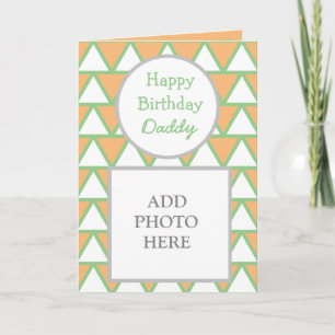 Modern Abstract Photo Card Happy Birthday Daddy