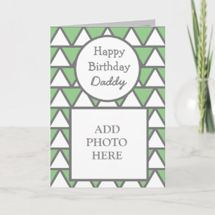 Modern Abstract Photo Card Happy Birthday Daddy