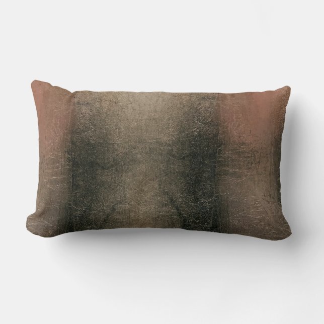 Modern Abstract Pink Black Gold Grunge Lumbar Cushion (Front)