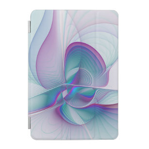 Modern Abstract Pink Blue Turquoise Fractal Art iPad Mini Cover
