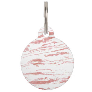 Modern abstract pink marbleised paint pet tag