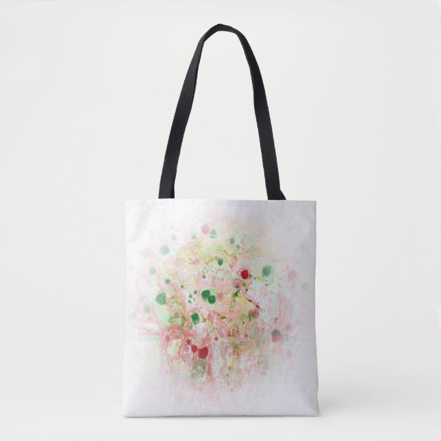 Modern Abstract Pink Red Yellow Green Template Tote Bag (Front)