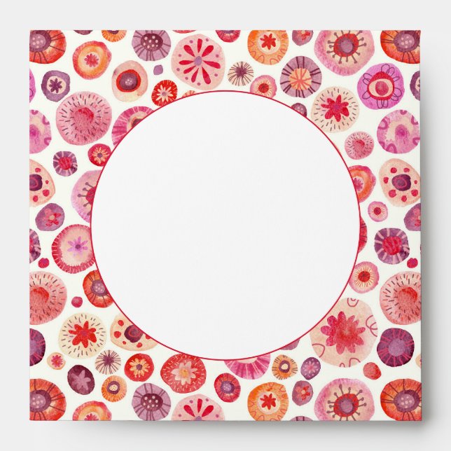 Modern Abstract Pink Watercolor Circles Envelope (Front)