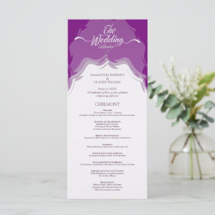 Modern Abstract Pink Wedding Program Programme