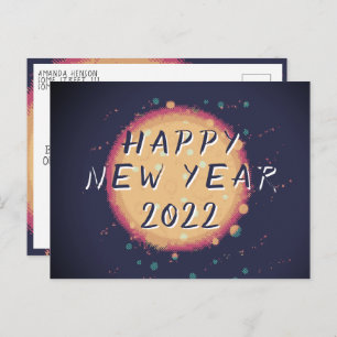 Modern Abstract Planet Happy New Year 2023  Postcard