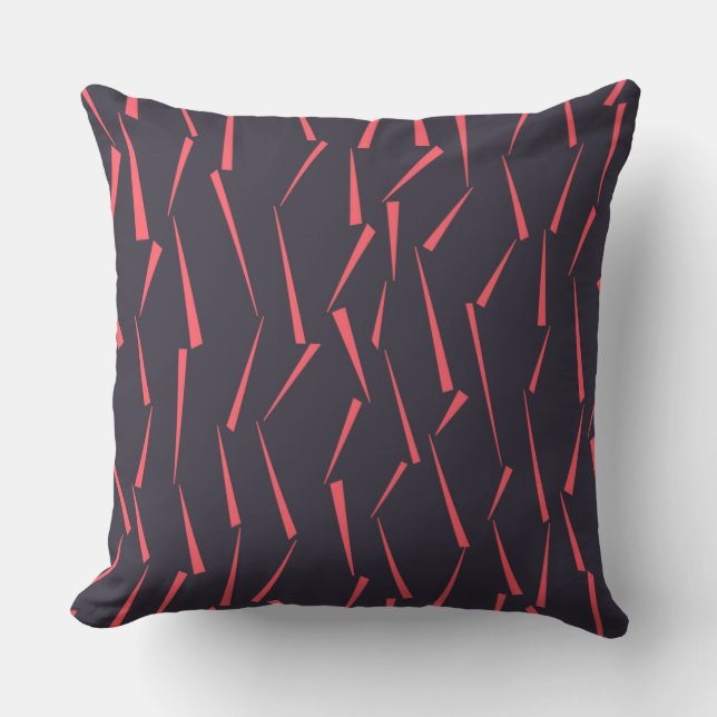 Modern abstract playful geometric triangle pattern cushion (Front)