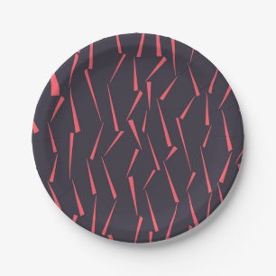 Modern abstract playful geometric triangle pattern paper plate