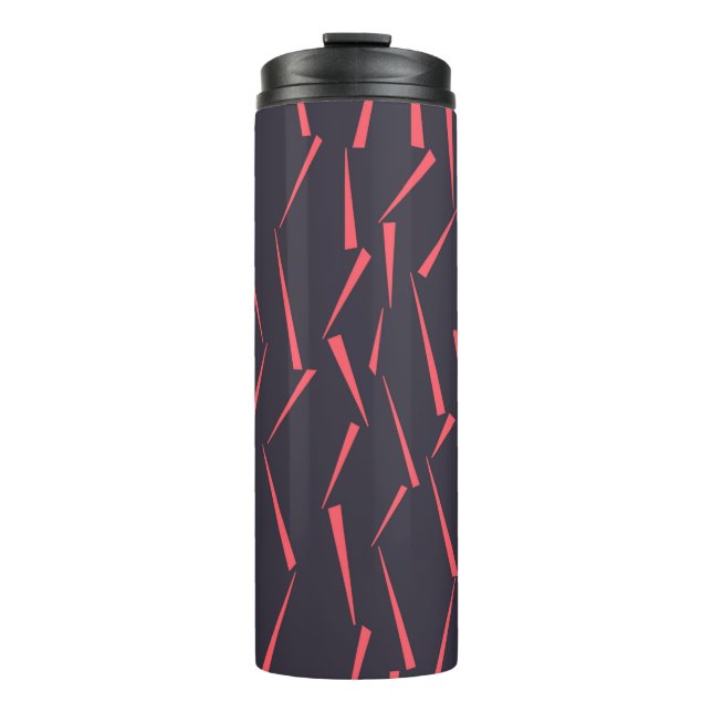 Modern abstract playful geometric triangle pattern thermal tumbler (Front)