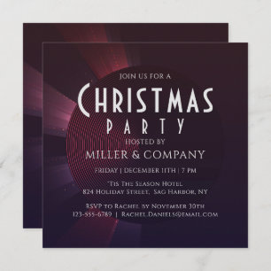 Modern Abstract Plum Corporate Christmas Party Invitation